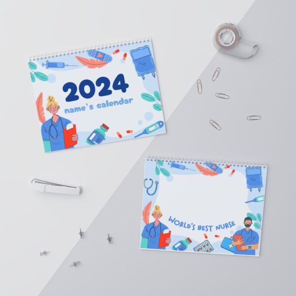 Custom Nurse Wall Calendar 2024