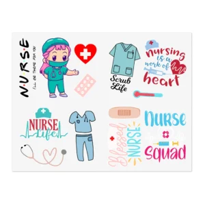 cute Nurse Sticker Sheet front