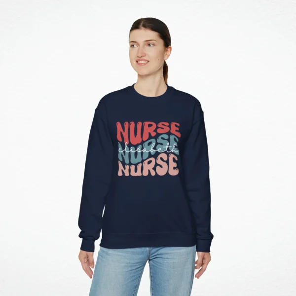 Custom Retro Nurse Sweatshirt With Name - Image 3