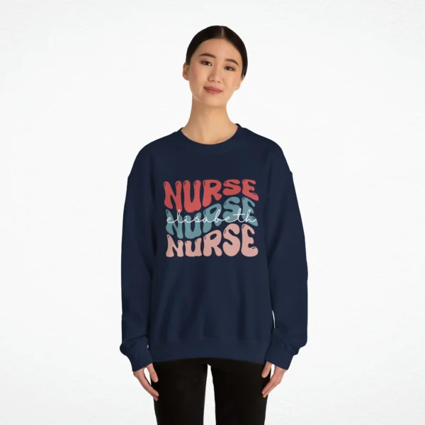 Custom Retro Nurse Sweatshirt With Name