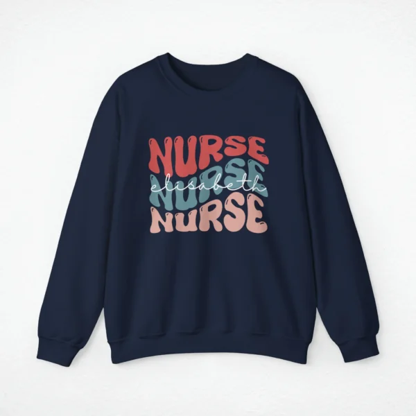 Custom Retro Nurse Sweatshirt With Name